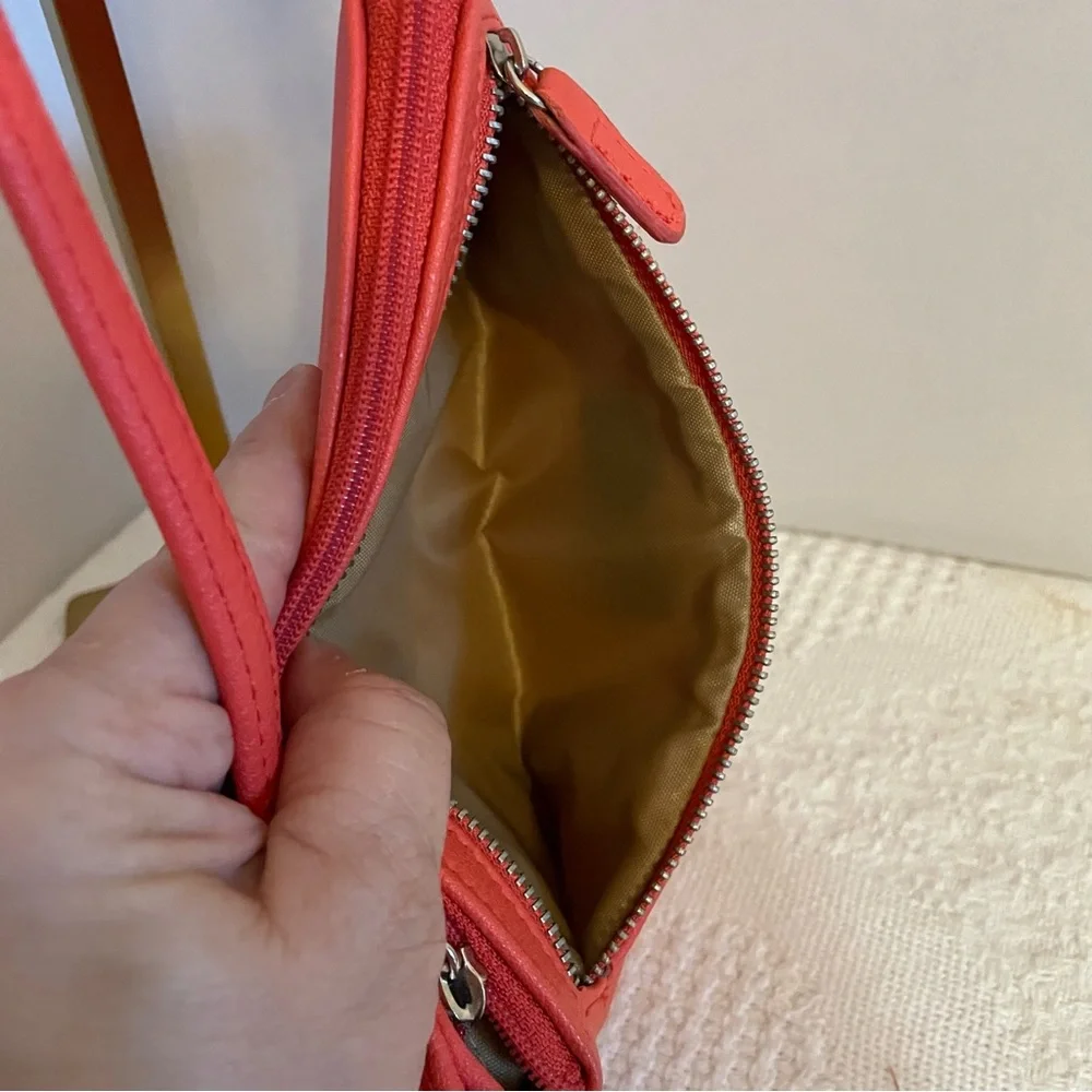 Nicole Miller Vibrant Coral Wristlet~ Ideal for on the go‎ ~